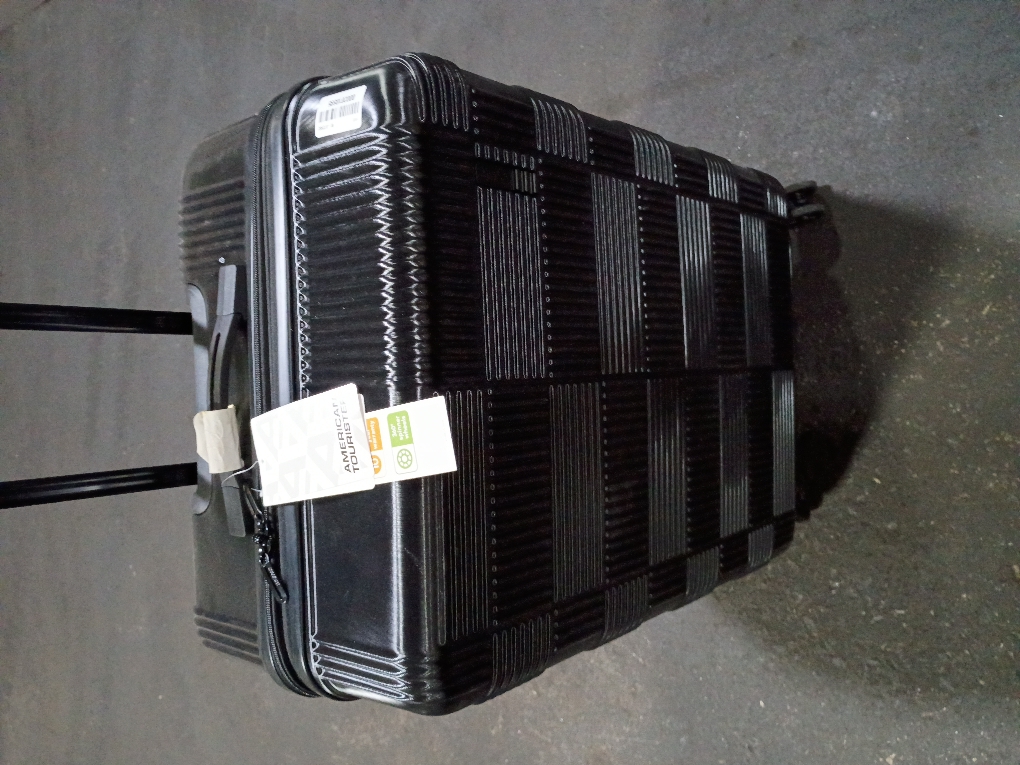 American Tourister NXT Hardside Large Checked Spinner Suitcase - Blackout: 8 Wheels, ABS Shell