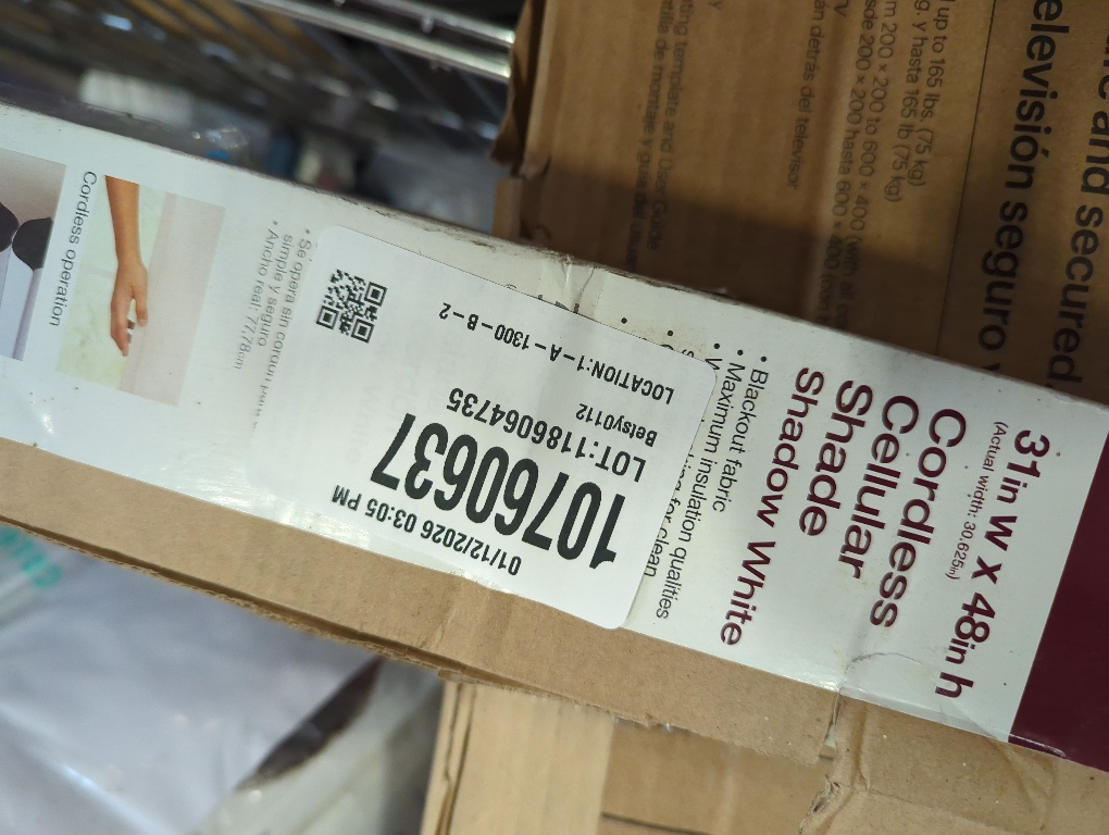 Home Decorators Collection Shadow White Cordless Blackout Cellular Shades for Windows - 31 in. W x 48 in. L (Actual Size 30.75 in. W x 48 in. L)