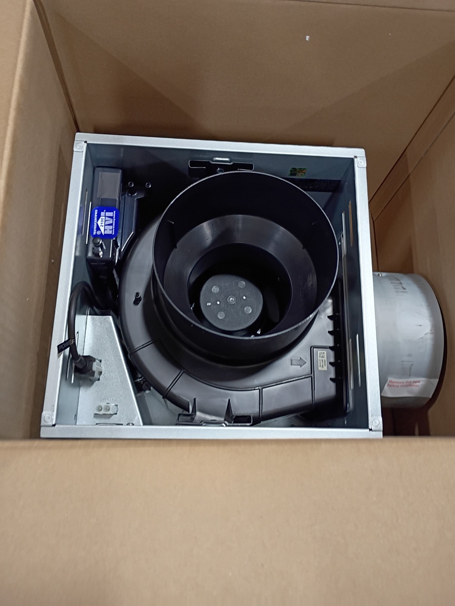 Ventilation Fan with edge-lit LED light (no test)