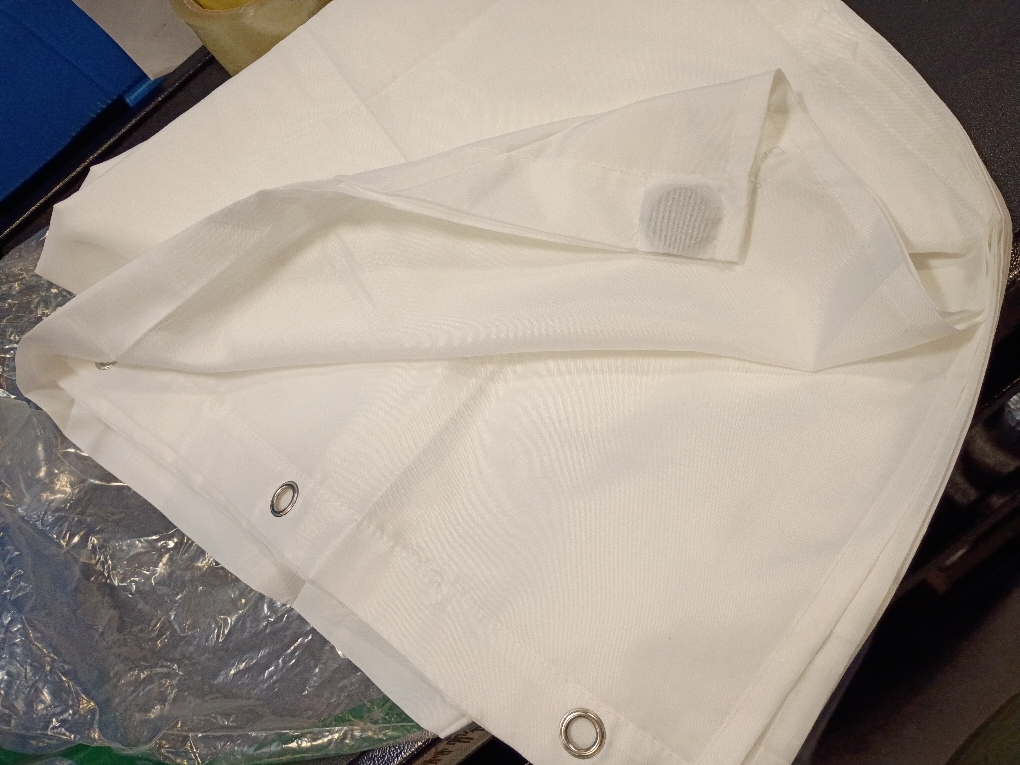 Bathroom Shower Curtain, Water Repellent Fabric with Weighted Hem, Grommets & Hooks, Machine Washable, 72x72, White