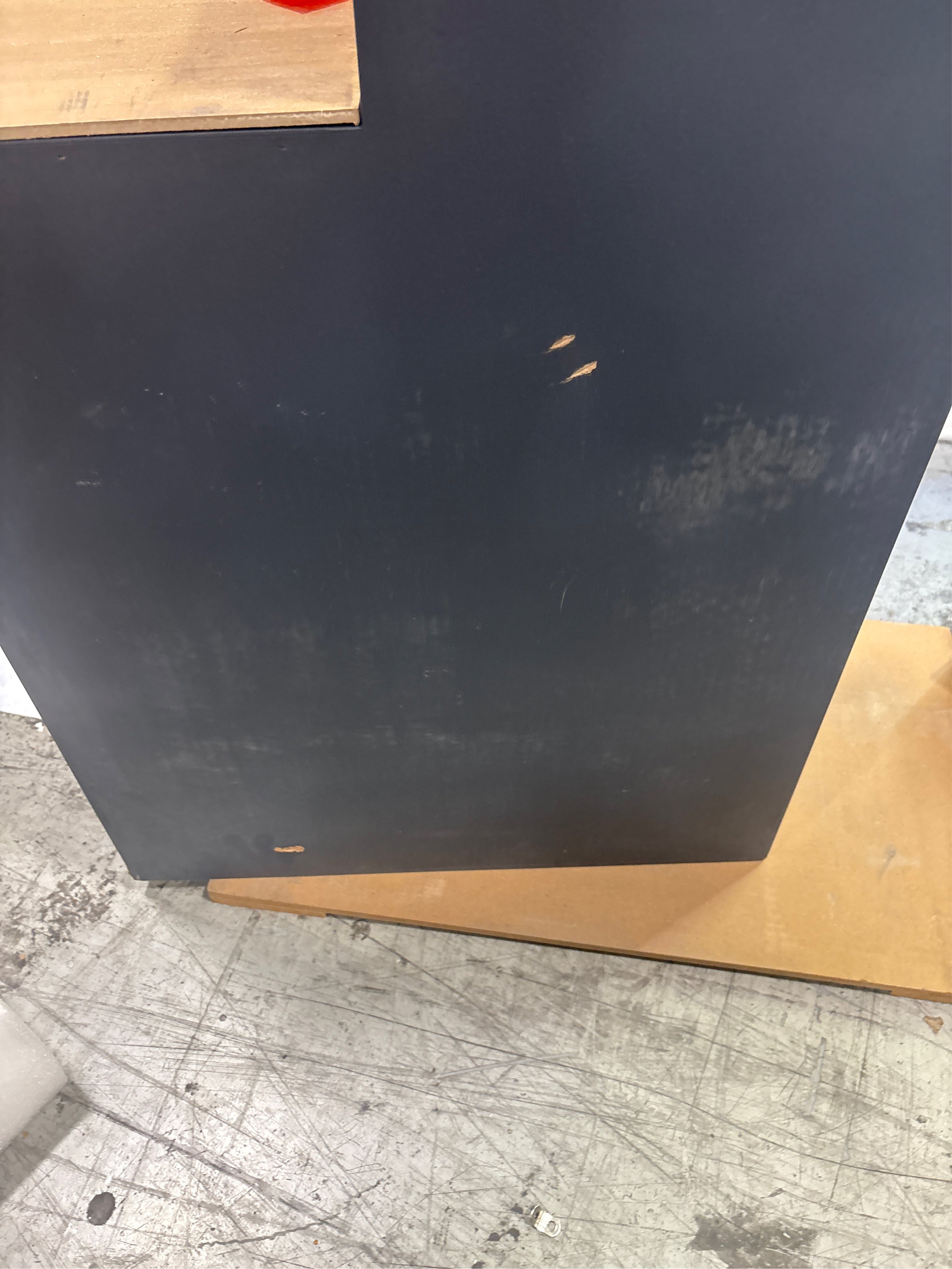 Farmhouse Accent Chest with Carved Door and 5-Drawers, Vintage Storage Cabinet Modern Dresser for Living Room, Entryway, Hallway, Multi-Drawer Organizer, Natural and Deep Blue. ( Damage see the pictures)