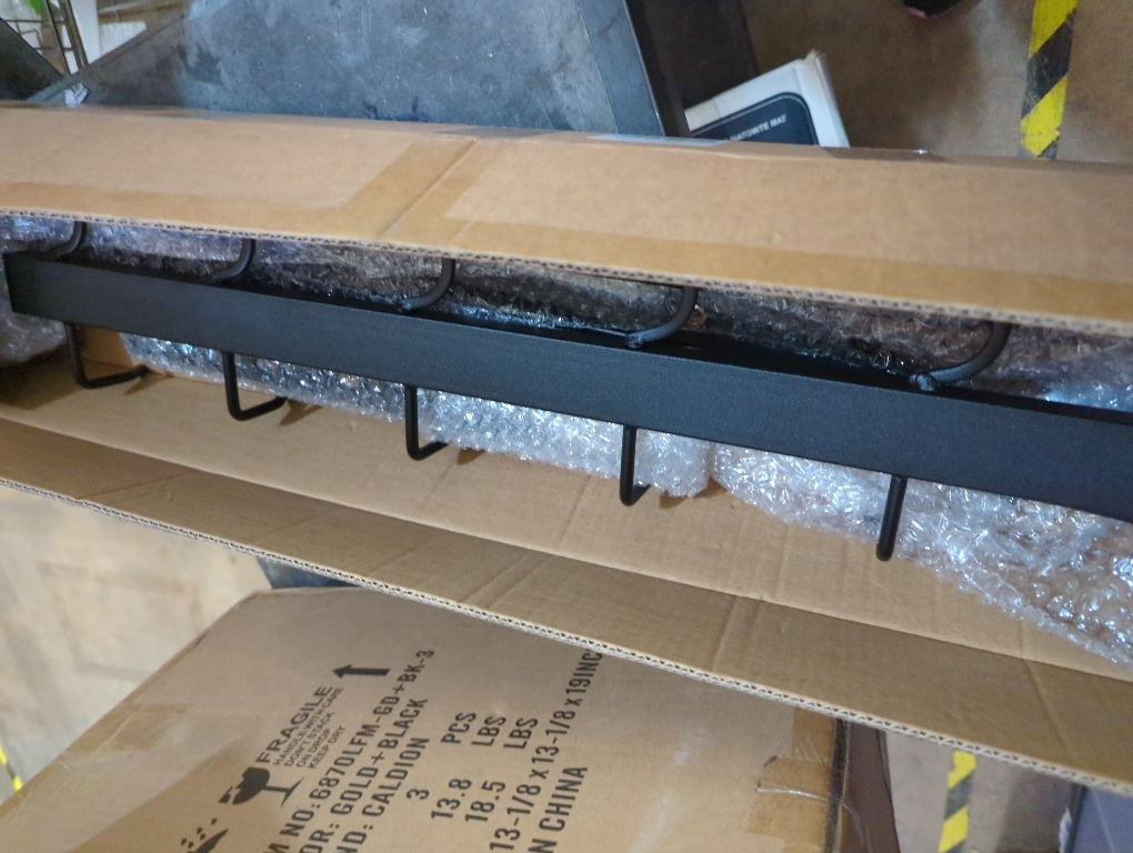 Wall Mounted Lat Pull Down Bar Organizer with Hooks, Home Gym Storage Rack for Lat Pulldown Attachments, Cable Attachments Rack for Gym Accessories