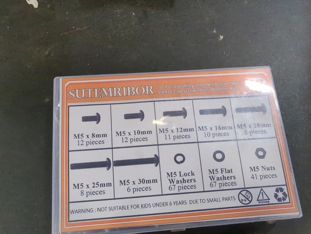 242 Pieces M5 Screws Nuts Washers Set Black, Sutemribor M5 x 8/10/12/16/20/25/30mm Button Head Socket Cap Screws Nuts Washers Assortment Kit, 10.9 Grade Alloy Steel, Fully Threaded