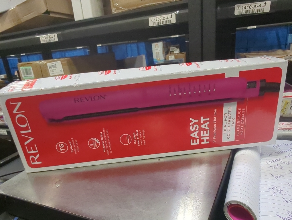 REVLON Ceramic Tourmaline 1 Flat Iron - Hair Straightener Evenly Distributes Heat for Less Damage, 5 Preset Temperatures for All Hair Types