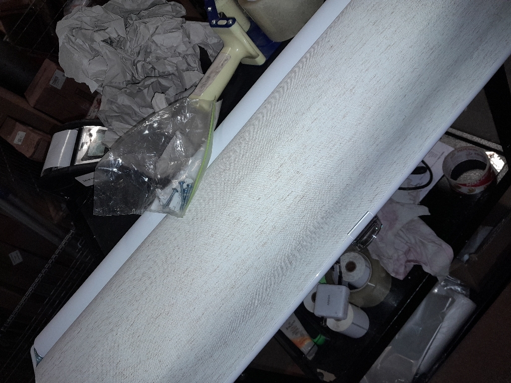 Cordless Blackout Roller Shades Blinds for Windows Free-Stop,Pull Down Room Darkening with Valance,Thermal Insulated Woven Fabric Window Door Blinds for Home,Office,Linen 34 W x 72 H