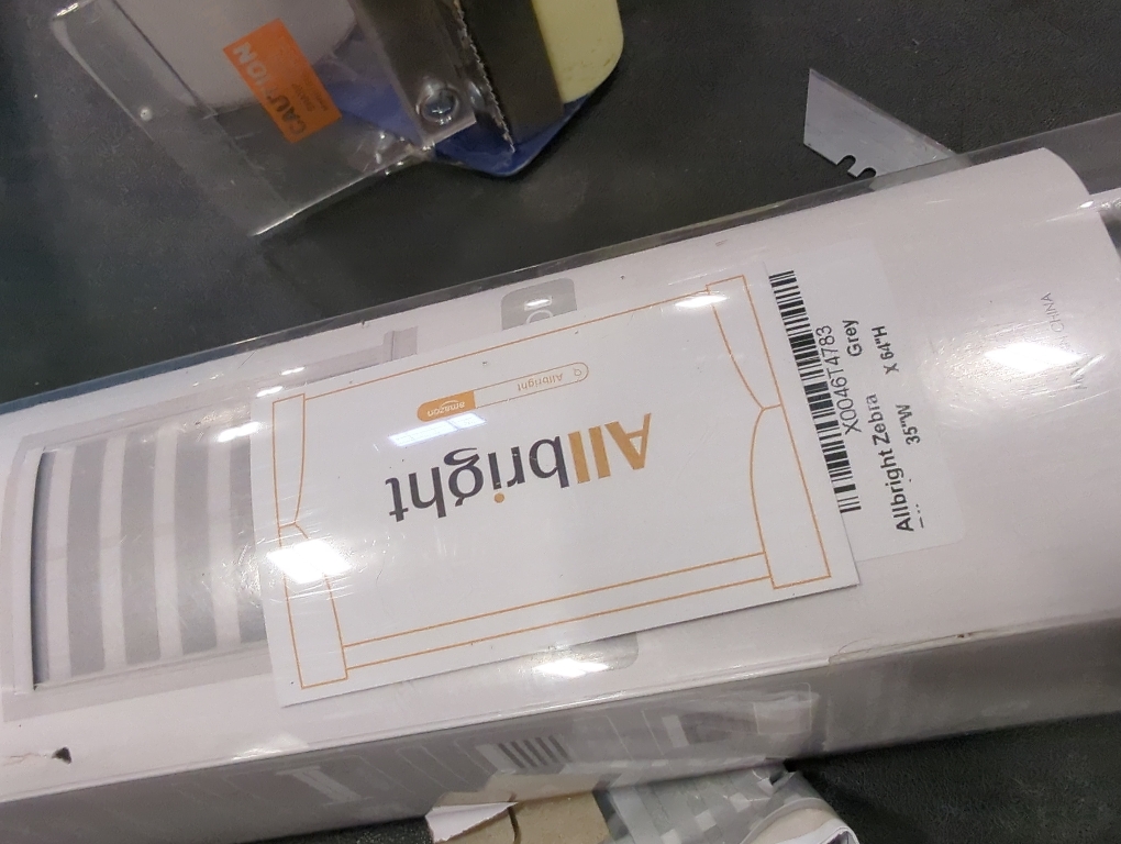 Allbright Cordless Free Stop Zebra Window Blinds 35 W×64 H, Dual Layer Roller Shade Room Darkening Sheer Shades, Light Filtering Window Shades, Easy to Install Beige