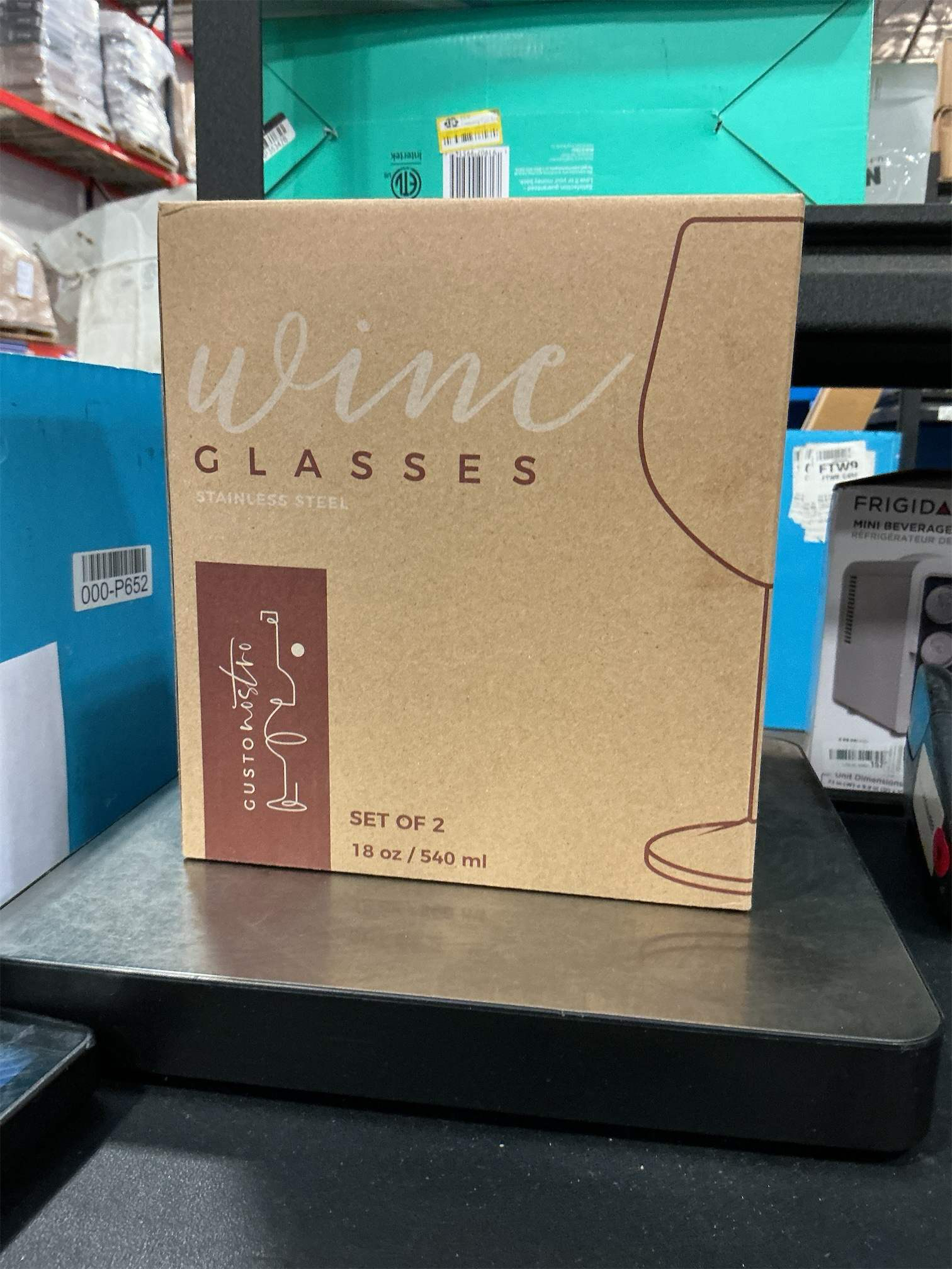 Gusto Nostro Stainless Steel Wine Glass - 18 oz - Unbreakable Black Wine Glasses for Travel, Camping and Pool - Fancy, Unique and Cool Portable Metal Wine Glass for Outdoor Events, Picnics (Set of 2)