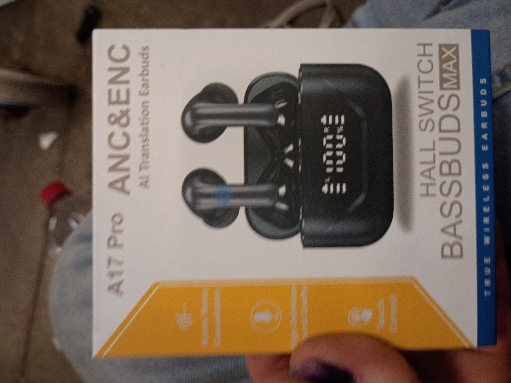 A17 Pro 3 in 1 Real Time Translator Earbuds, 144 Languages, Wireless Bluetooth, Black