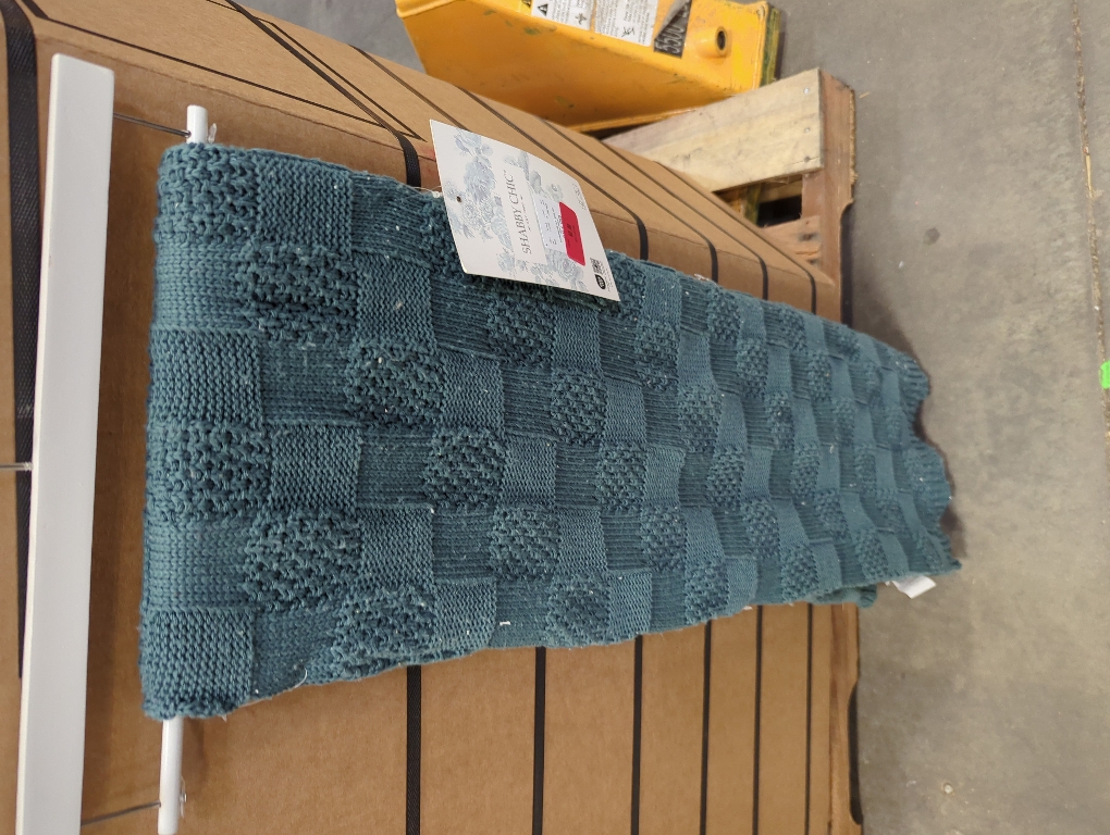 Shabby Chic Oversized Decorative Throw Dark Teal 50 x 70