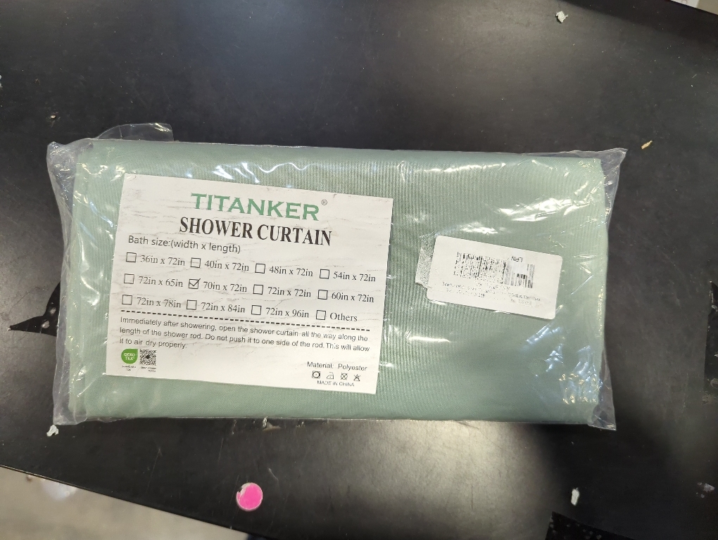 Titanker Waterproof Shower Curtain Liner Fabric, Sage Green Shower Curtain Liner with Magnets, Cloth Shower Liner Soft, Lightweight, Machine Washable, 70 x 72 Inches