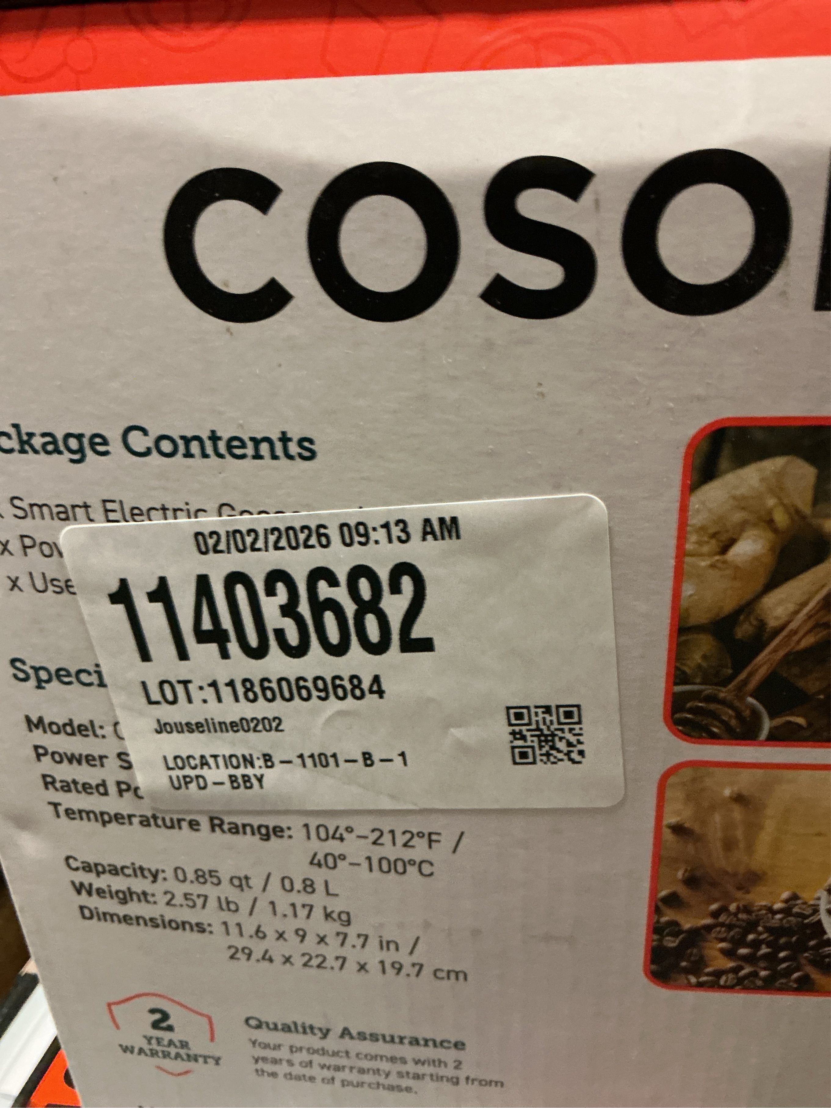 Cosori Smart Gooseneck Kettle - Light Gray: 0.7L Stainless Steel Electric Water & Tea Kettle, 1200W, Hand Wash