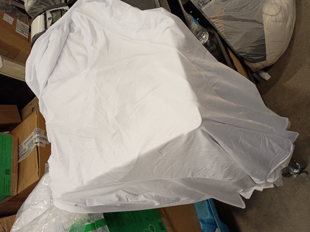 5 Pack White Cocktail Table Covers - 32 x 43 Inch Stretch Spandex Cocktail Tablecloths with Skirt Round Stretch High Top Table Cloths for Party, Bar, Pub, Wedding, Banquet, Birthday