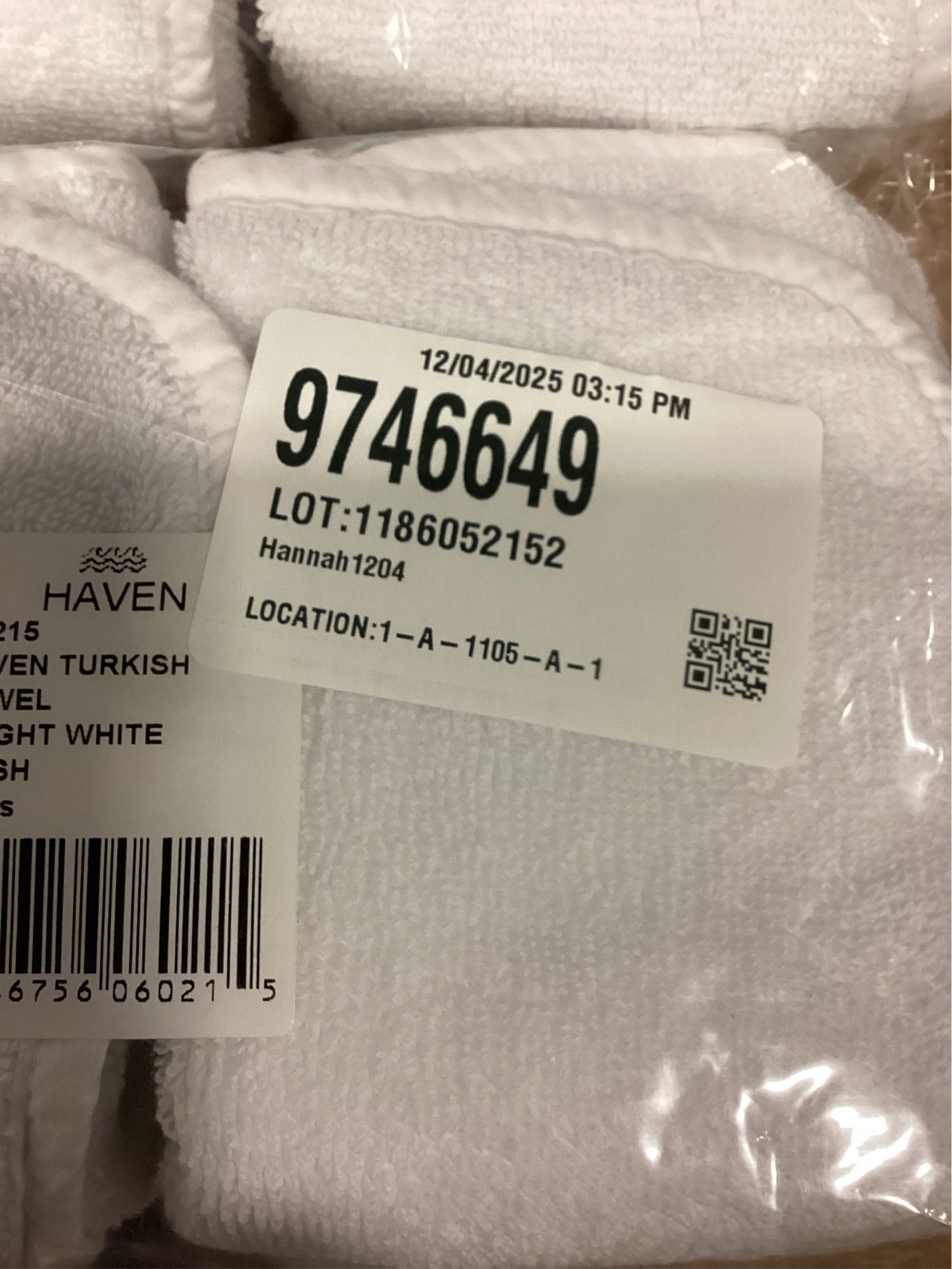 Haven Turkish Cotton Washcloth in Bright White. 6 Pack