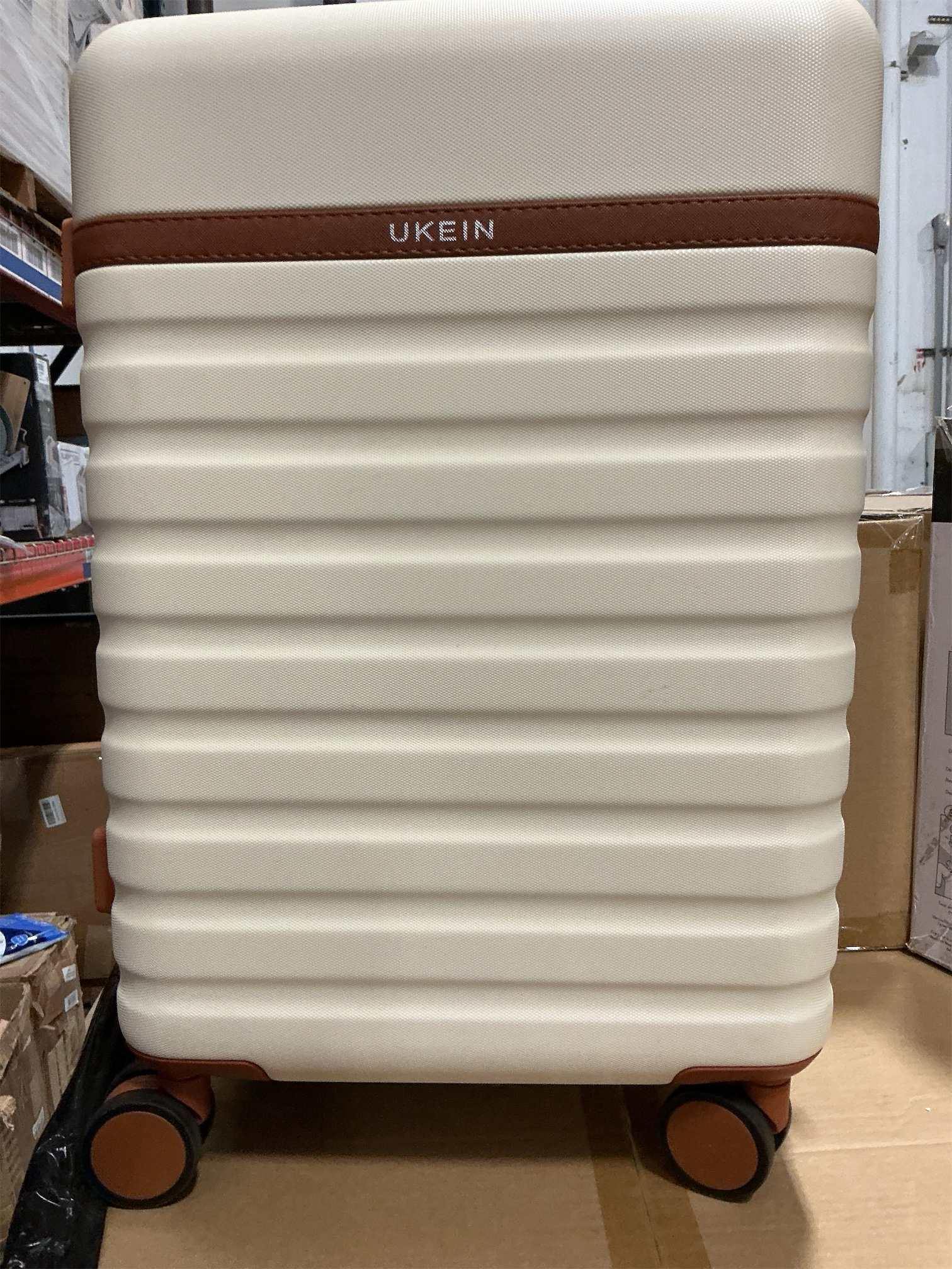 UKEIN Luggage Sets 3 Piece, Carry On Luggage 20In With Spinner Wheels,PC Hardside Suitcase Set with TSA Lock,Durable Carry On Suitcase With Travel Backpack for Men (Beige, 3 piece set (20inch))