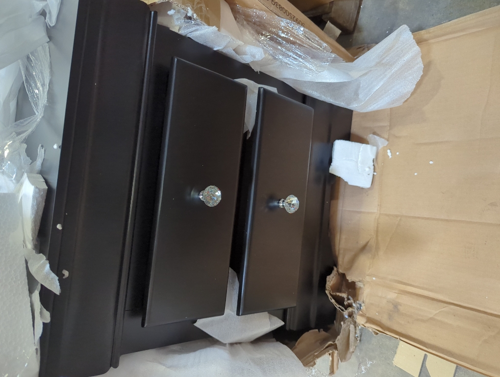 Black 2 Drawer Nightstand Set of 2