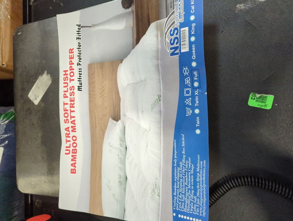 Ultra Soft Full Size Mattress Topper - Viscose Made from Bamboo Pillow Top Mattress Pad for Back Pain Relief - Naturally Cooling for Hot Sleepers, Green