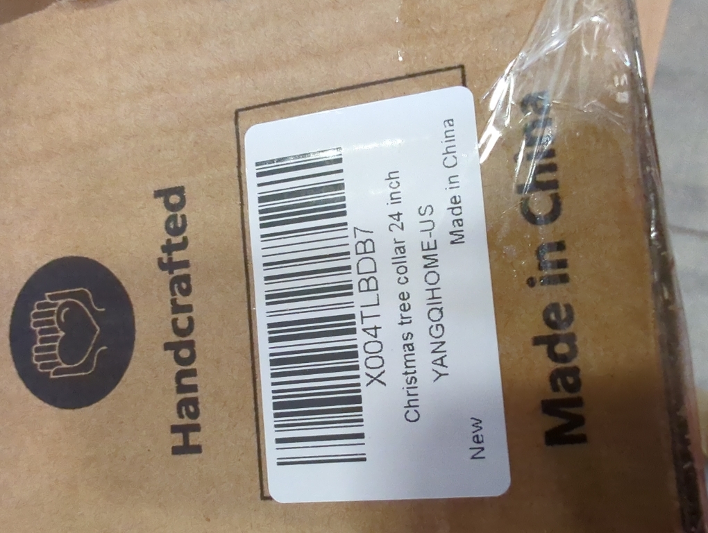 YANGQIHOME 28in Christmas Tree Collar, Rattan Tree Skirt, Woven Water Hyacinth Tree Base Cover for Home Decoration with Cord Cut-Out