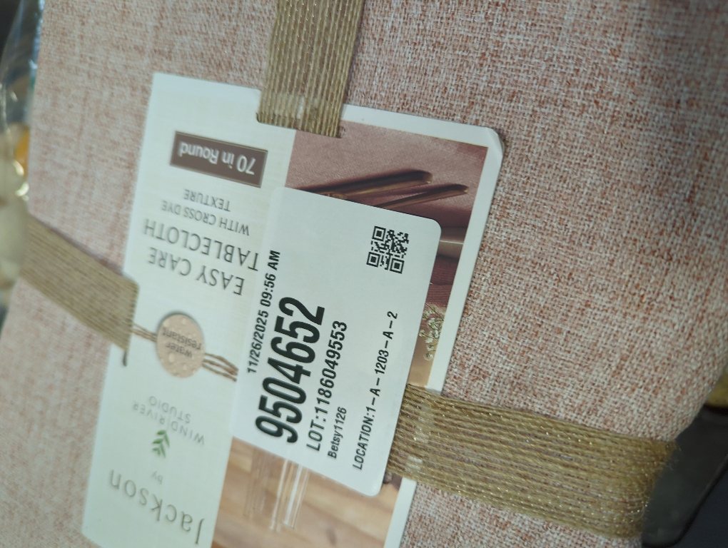 Textured Linen Table Cloth for Rectangle Tables - Coffee Tablecloths Rectangular Waterproof Wrinkle Free Wipeable Dining Table Cover for Spring Wedding Birthday Kitchen Decor, 70 Inch round