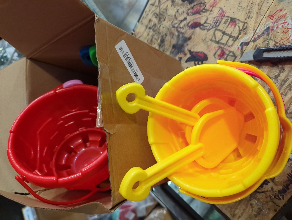 12 Pack Sand Buckets and Shovels for Kids 7.48 Inches | Beach and Sand Toys at The Beach | Use for Sand Molds at The Sandbox -12 Pail and 12 Shovel Set
