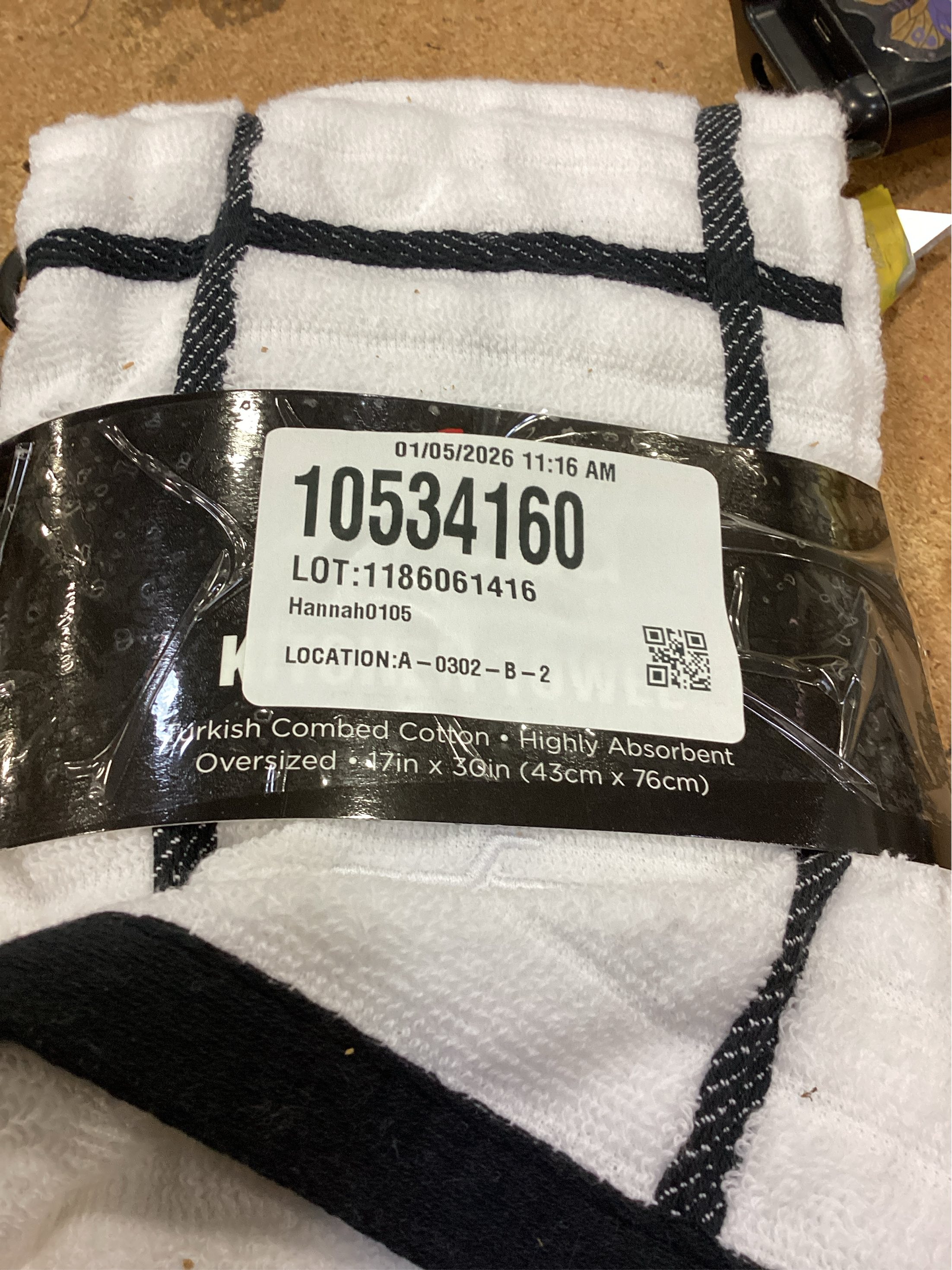 All-Clad Checked Cotton Kitchen Towel, 2 pack black