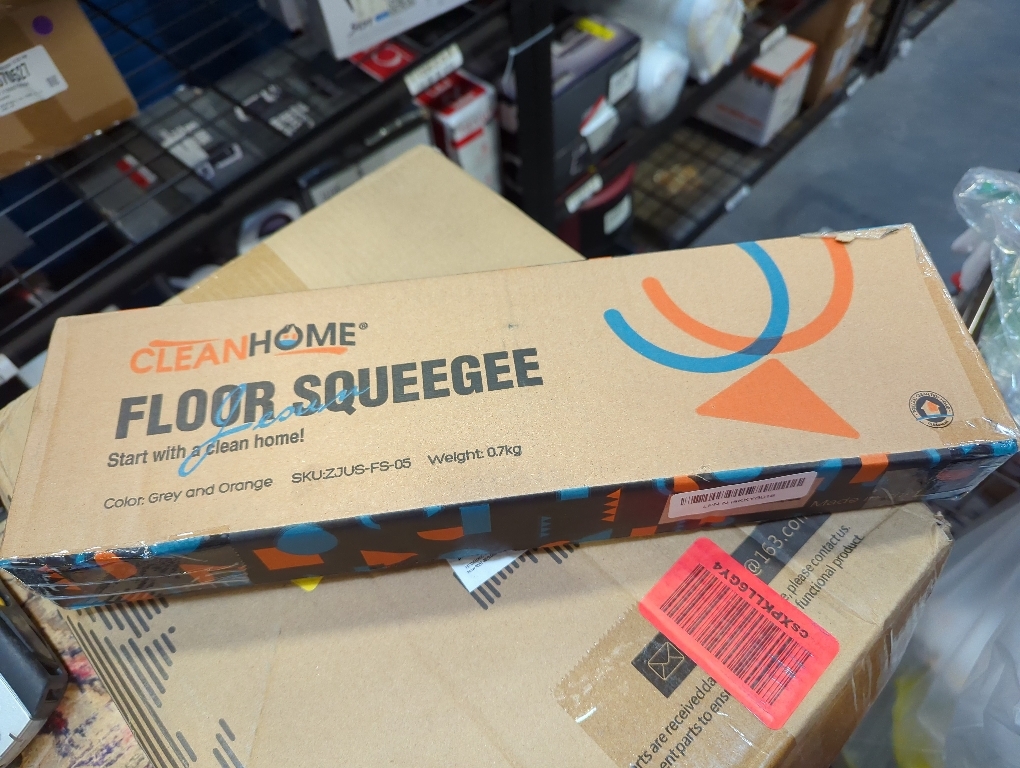 Scrub Brush with Long Handle, Floor Scrub Brush Squeegee Broom for Cleaning, 3 in 1 Shower Scrubber Floor Broom Squeegee for Concrete Tile Wall Deck Patio Grey