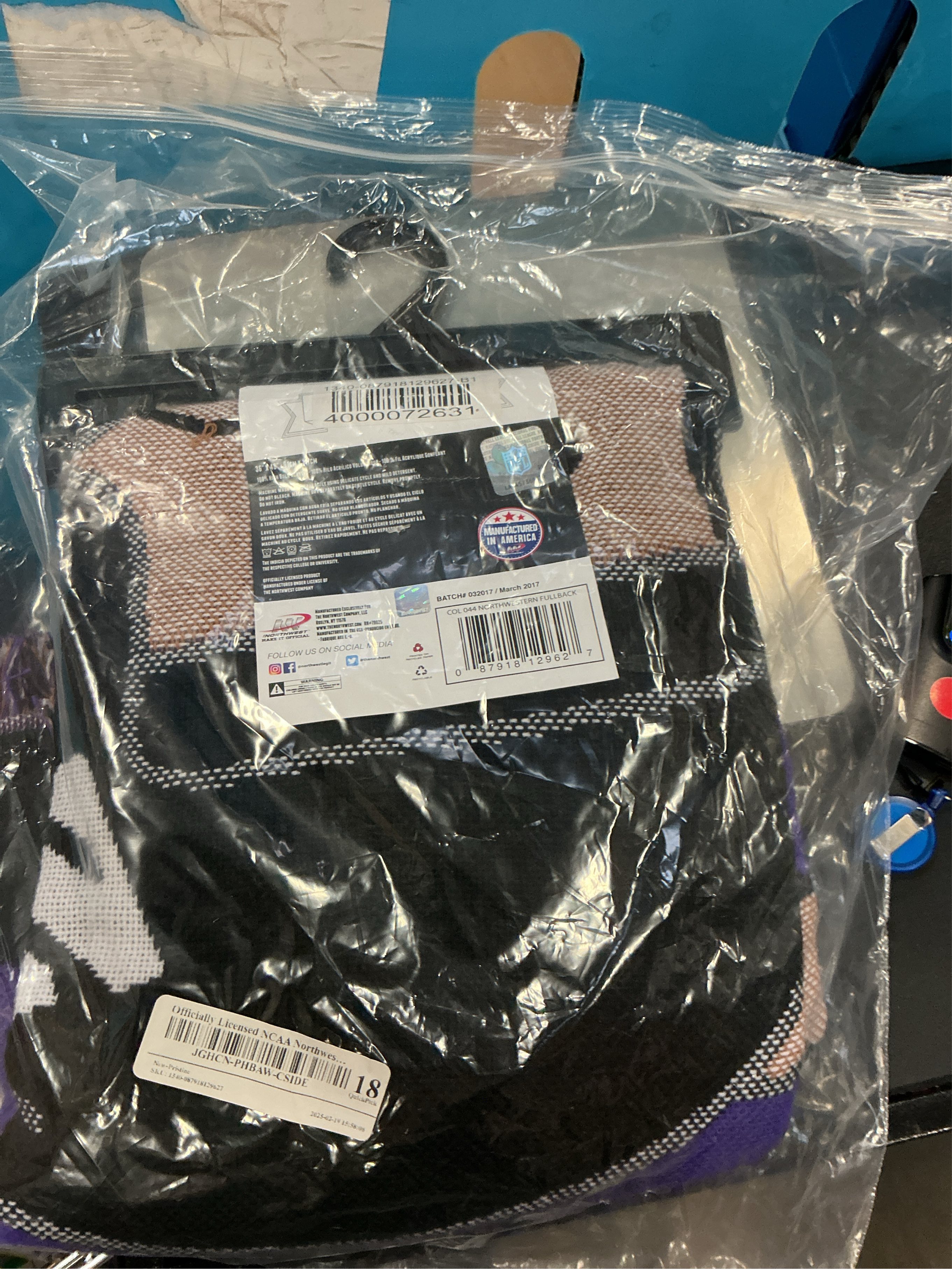 Northwestern Wildcats the Northwest Company College Full Back 36  X 46  Woven Baby Blanket