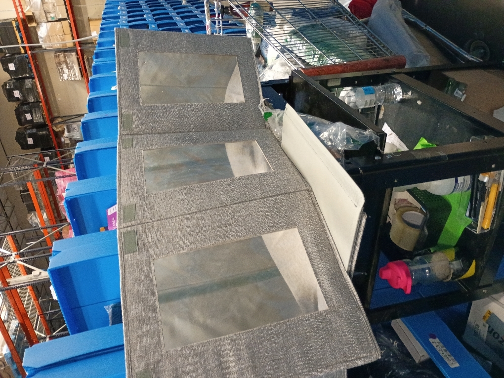 Large Stackable Storage Bins with Lids, Collapsible Sturdy Storage Organizer Boxes Bins Baskets, Foldable Closet Organizer Baskets for Home (Gray, L)