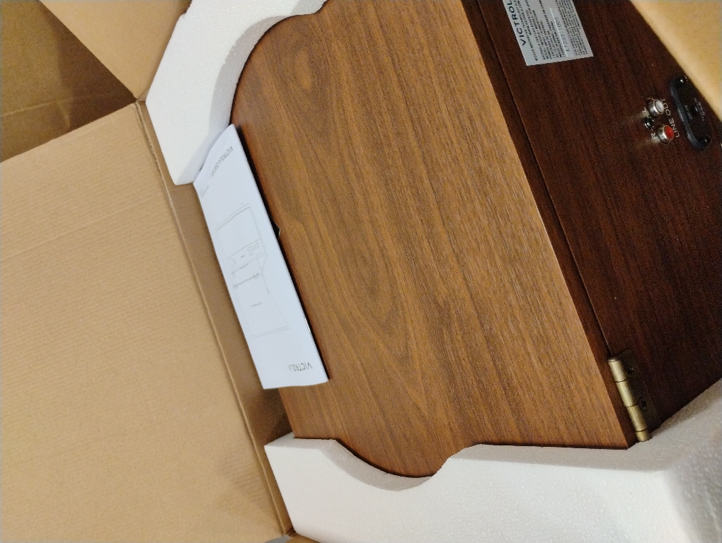 Victrola Century Essential - 5-in-1 Vinyl Record Player & Music Center – 3-Speed Turntable, CD Player, VINYLSTREAM, Bluetooth & 3.5mm Aux, Record Player with Speakers, Mid Century Design (Walnut)