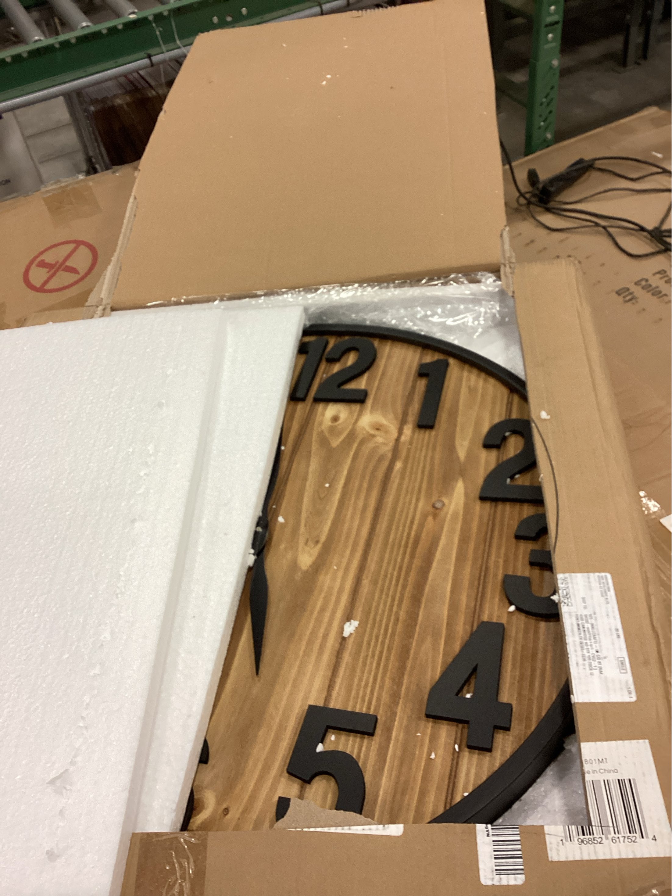 Montoire 24 Inch Wooden Farmhouse Wall Clock Large, Extra Large for Living Room Decor - Big Oversized Rustic Round Decorative Clocks for Walls, Battery Operated