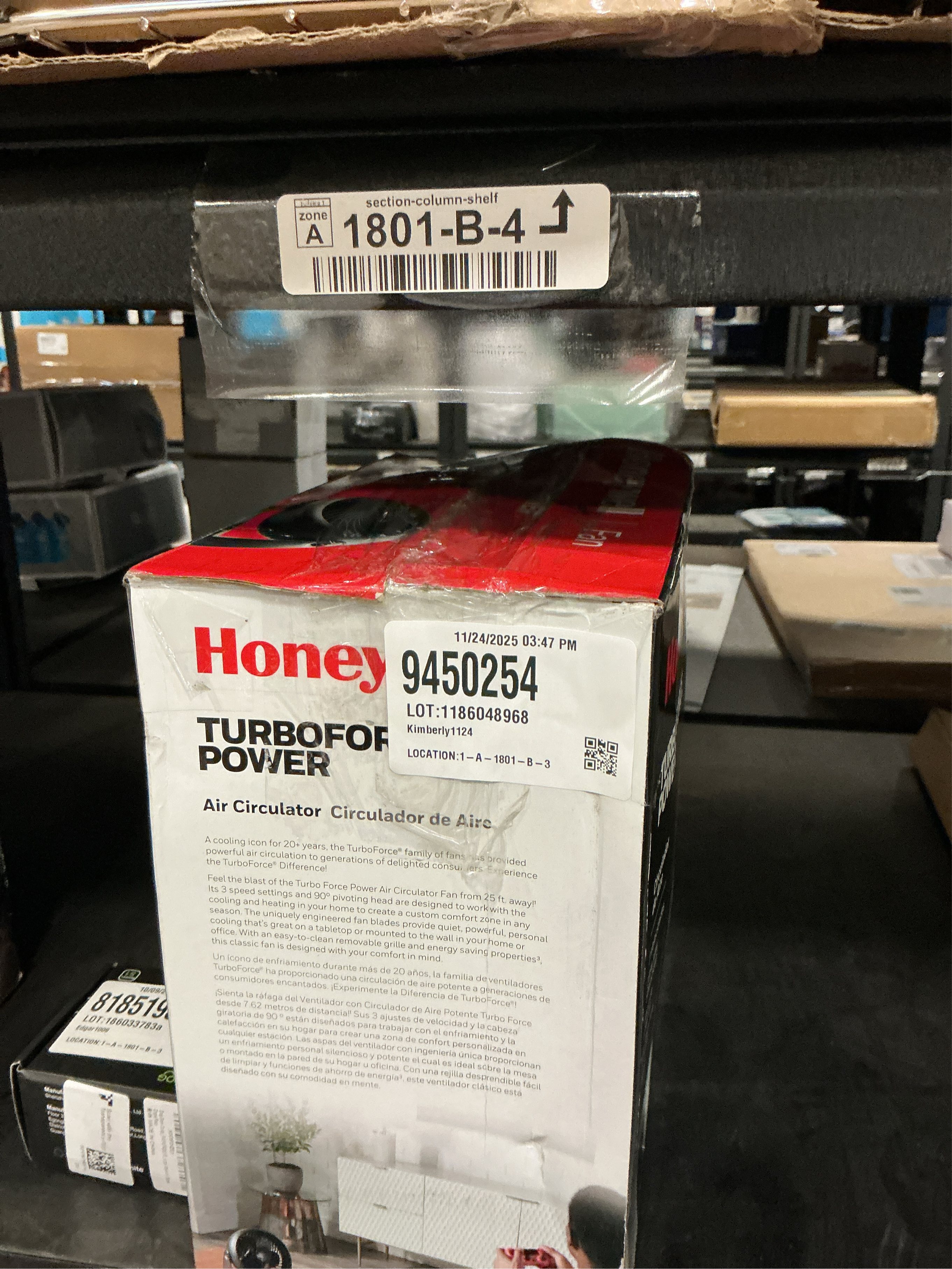 Honeywell TurboForce 11.3 in. H 3 speed Air Circulator Fan