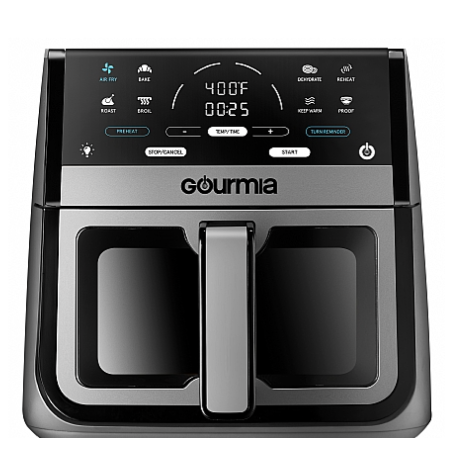 Gourmia 8 Qt Digital Window Air Fryer with 8 One-Touch Cooking Functions, Gray
