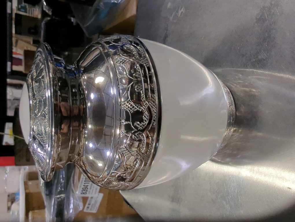 eSplanade Cremation Urn Memorial Container Jar Pot | Metal Burial Urns | Keepsake for Ashes | Brass - White - 6 Inches (Medium)