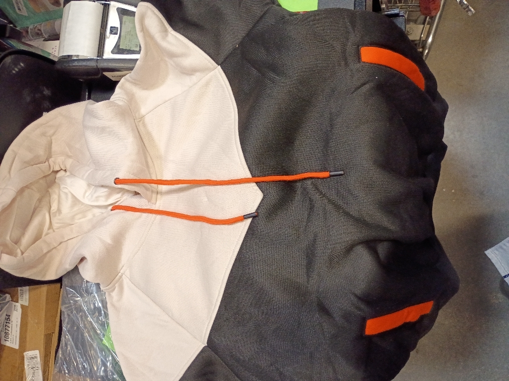 Men's Midweight Fleece Pullover Hoodies Casual Color Block Hooded Sweatshirt with Pockets size small