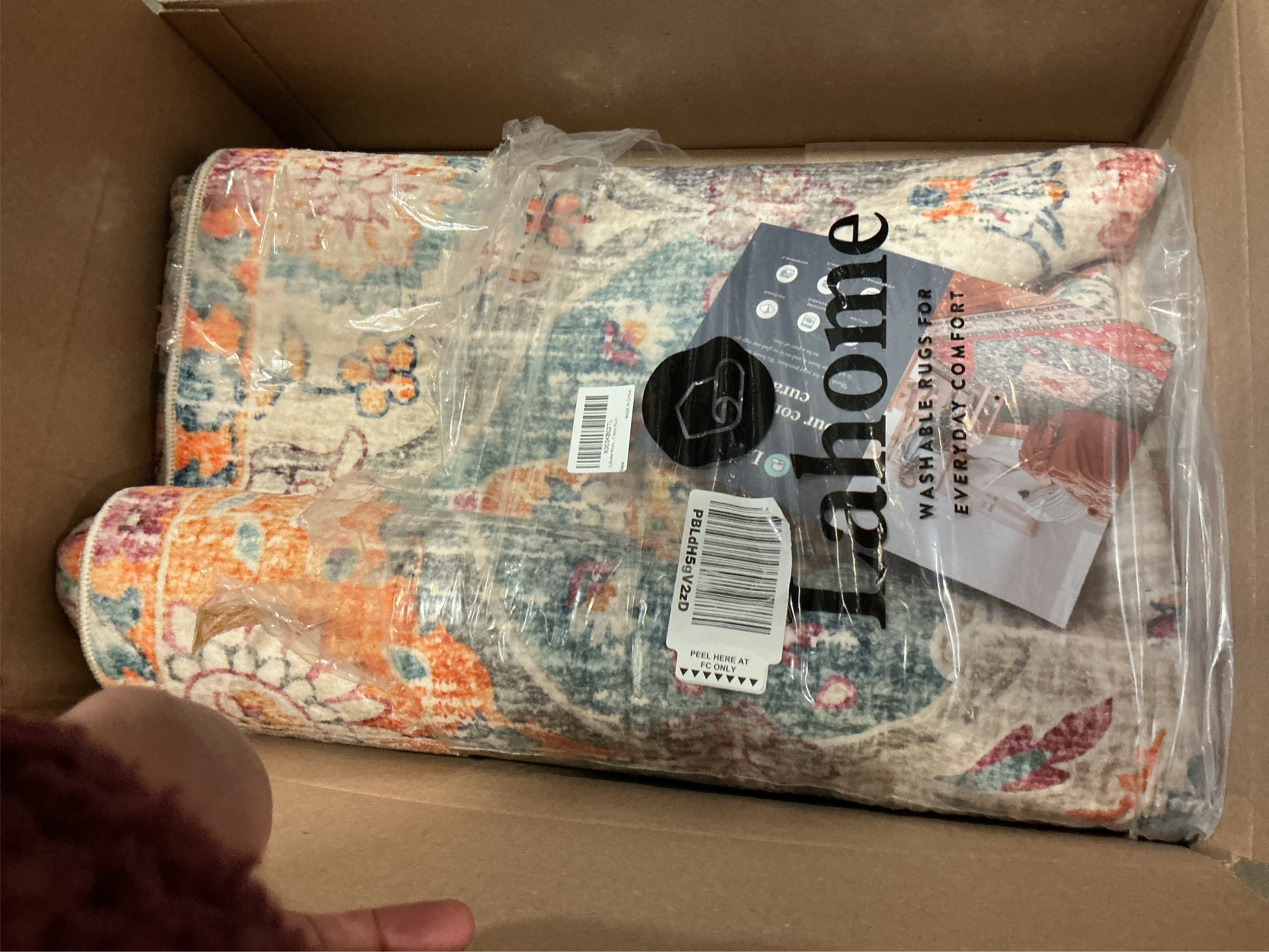 Lahome Moroccan Trellis Washable Area Rugs 5x7, 5x7 Area Rugs for Living Room Bedroom, Indoor Non-Slip Large Oriental Accent Throw Carpet for Kitchen Entryway Bathroom Office, Cream/Multi