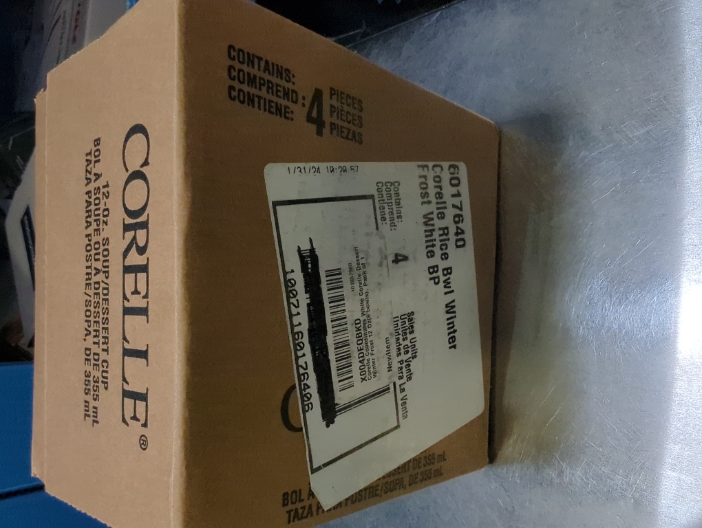 Corelle Coordinates White Corelle Dessert Winter Frost 12 Oz, Pack of 4