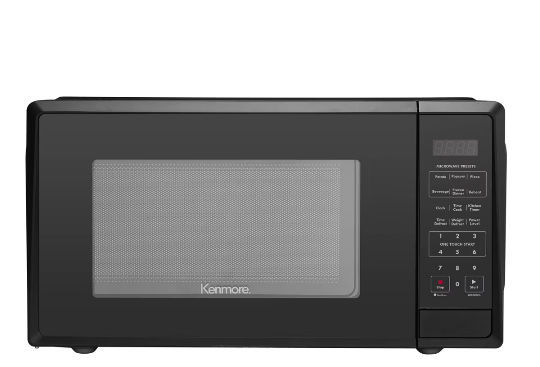 Kenmore 1.1 cu ft Microwave Oven Black: Countertop Oven, 1000W, Child Lock, 6 Programs,