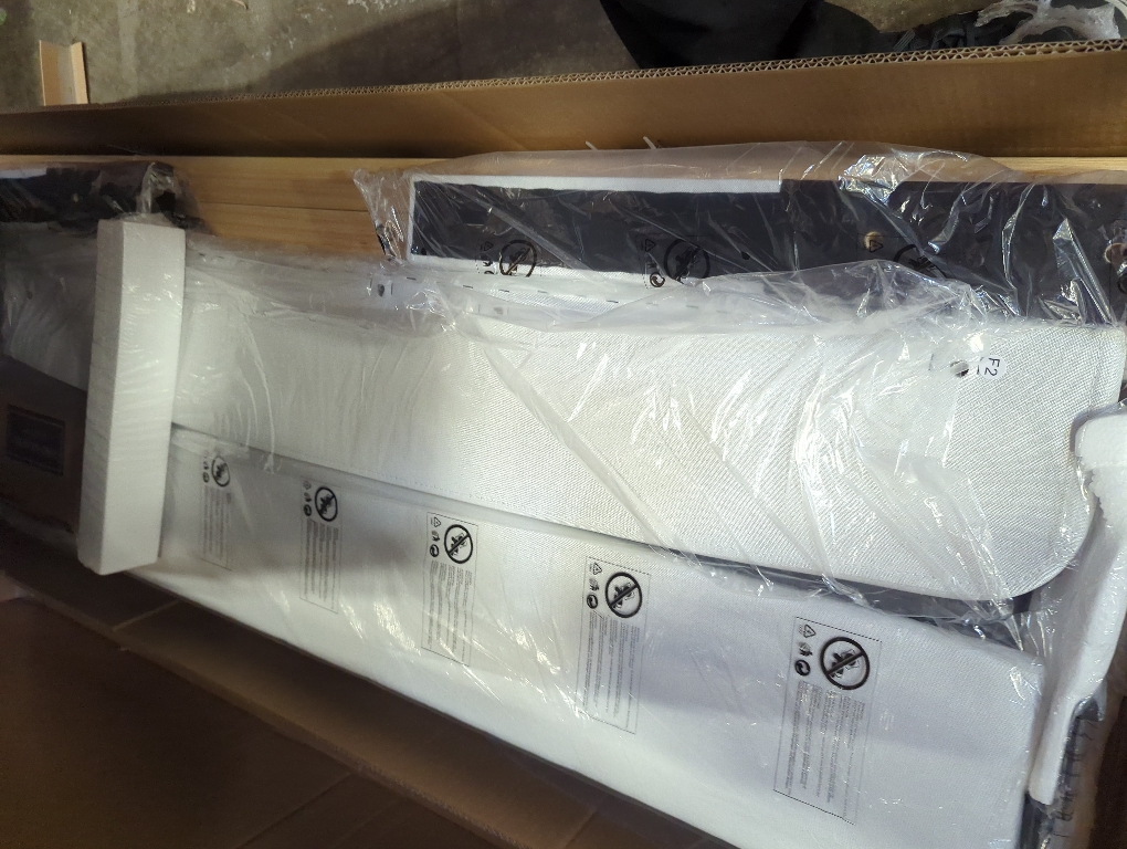 Queen Bed Frame Wingbacked Cream