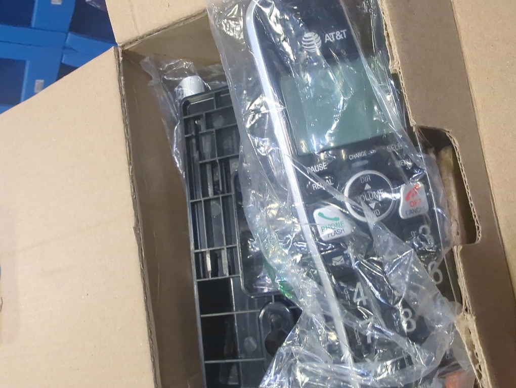 AT&T BL102-3 DECT 6.0 Wall Mount 3 Handsets Cordless Phone with Backlit Display, Black & Silver, 3 Count