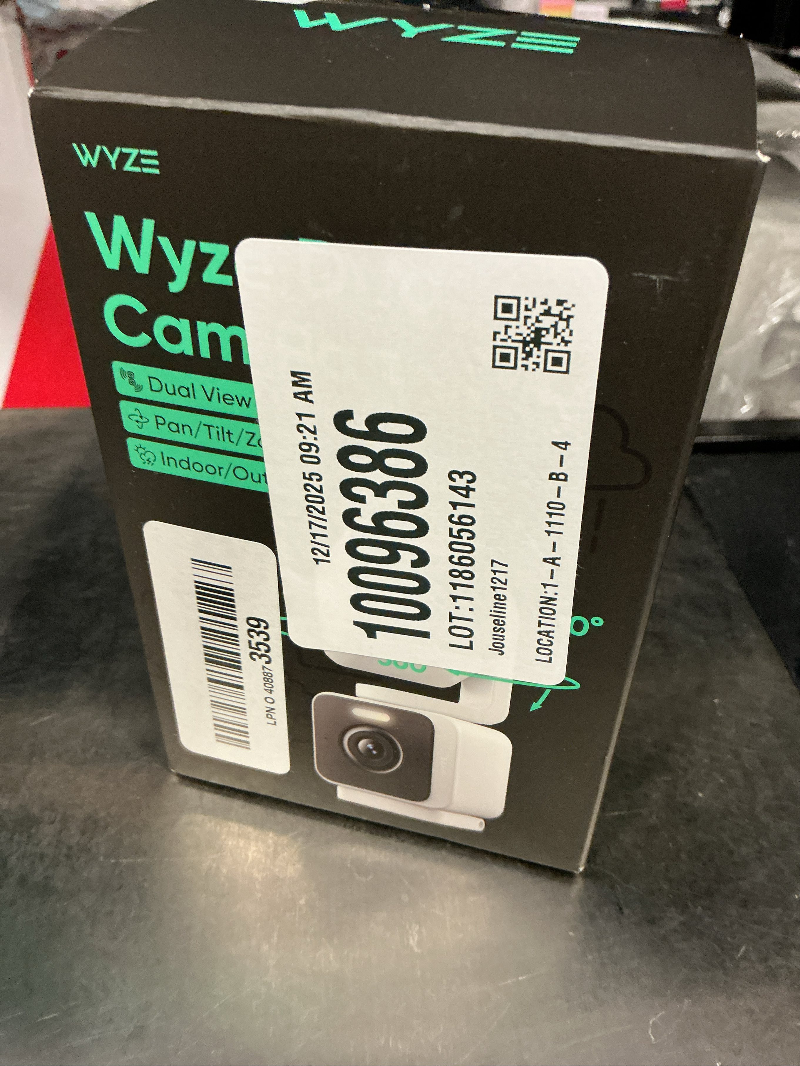 WYZE Duo Cam Pan Indoor/Outdoor IP65 2K 360° Pan/Tilt Smart Home Security Camera with Color Night Vision, Compatible with Alexa & Google Assistant, White