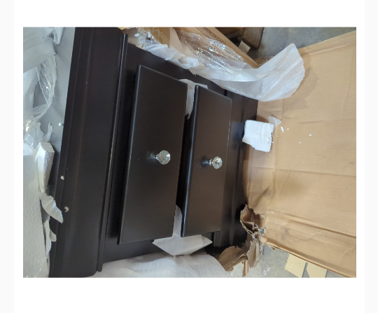 Black 2 Drawer Nightstand Set of 2
