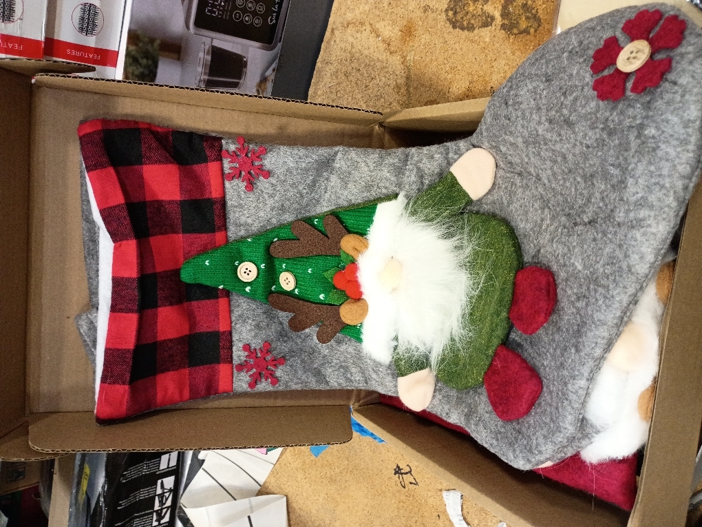 YELAIVP 3 Packs 3D Swedish Santa Gnome Christmas Stockings, 19 Personalized Plush Stocking Xmas Hanging Socks for Home Fireplace Tree Decor