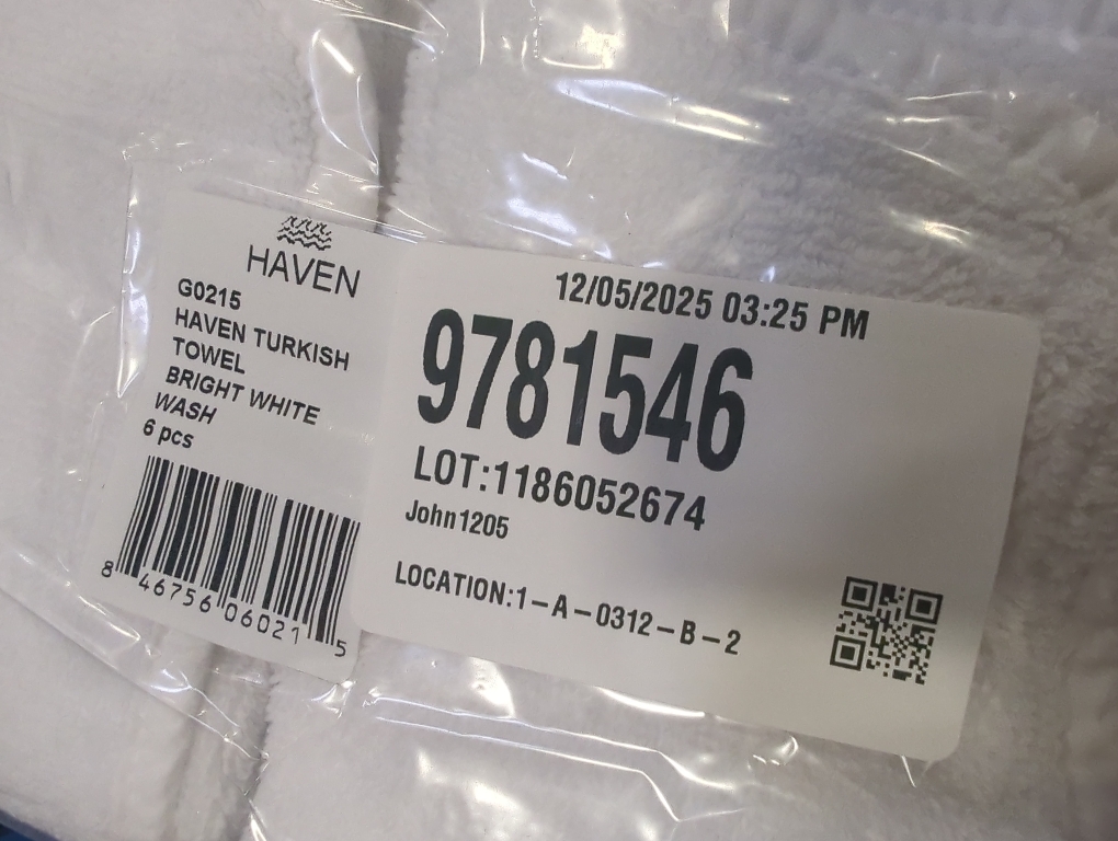 Set of 6 Color White Haven Turkish towel bright white wash