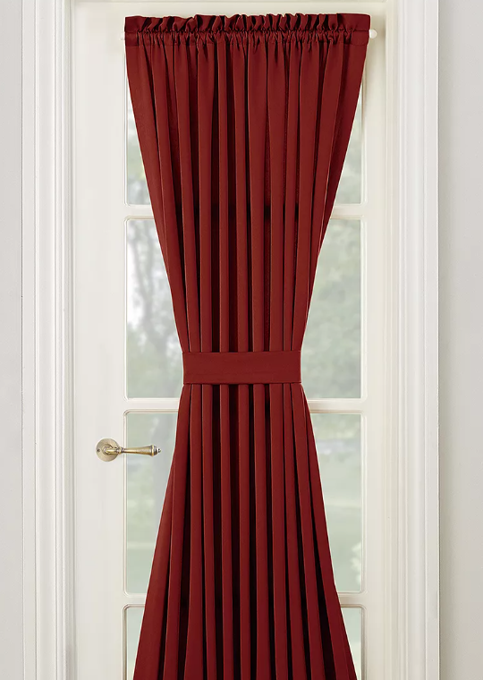Sun Zero 1-Panel Gramercy Room Darkening Door Curtain Red