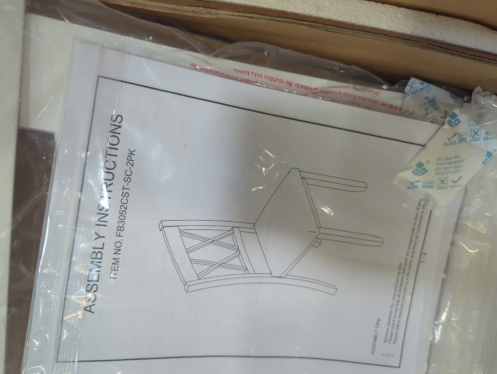 Dining Chairs Set Of 2 White and Gray