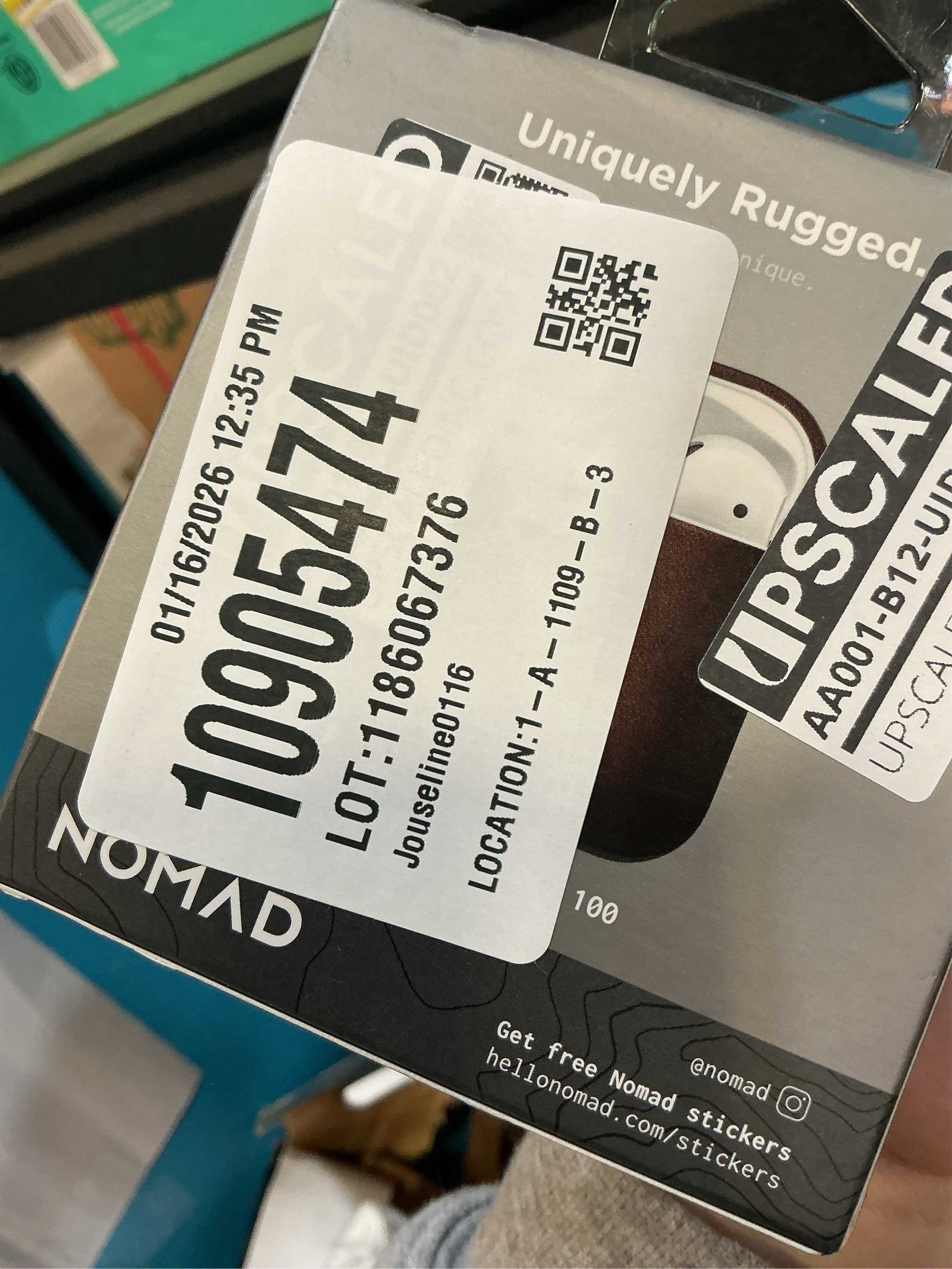 Nomad Rugged Genuine Leather Case for AirPods 1 & 2 - Brown