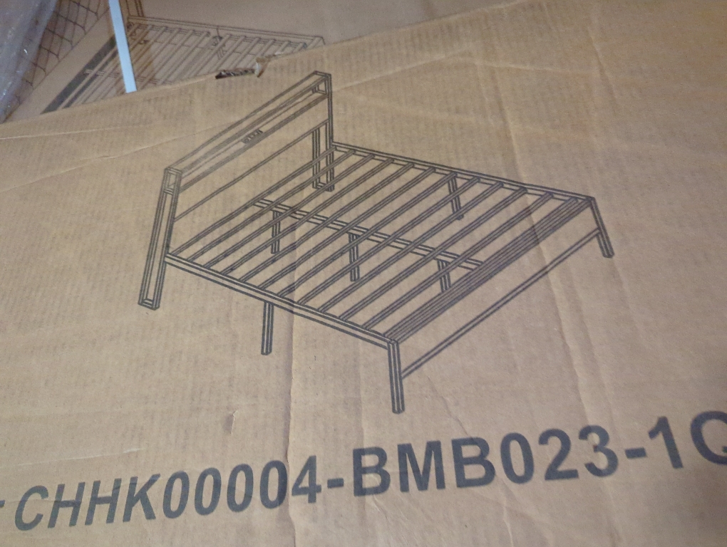 Queen Bed Frame With Storage Headboard and Charging Station Brown