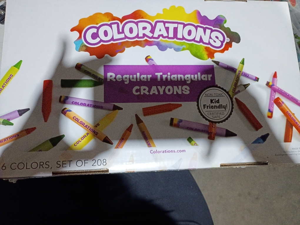 Colorations Regular Size Triangular Crayon Classroom Pack, 16 Colors, 13 of each, Set of 208, Easy-Grip Non-Toxic Crayons for Kids, School Supplies, Classroom Must Haves