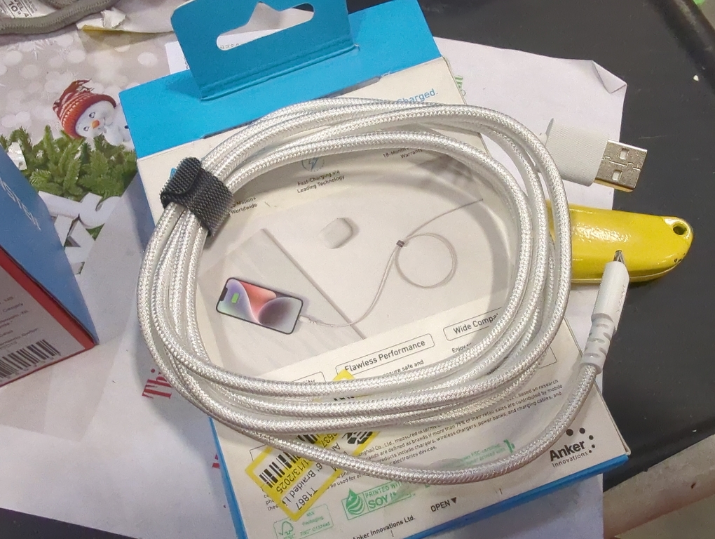 Anker 6' Braided Lightning to USB-A Charging Cable - White