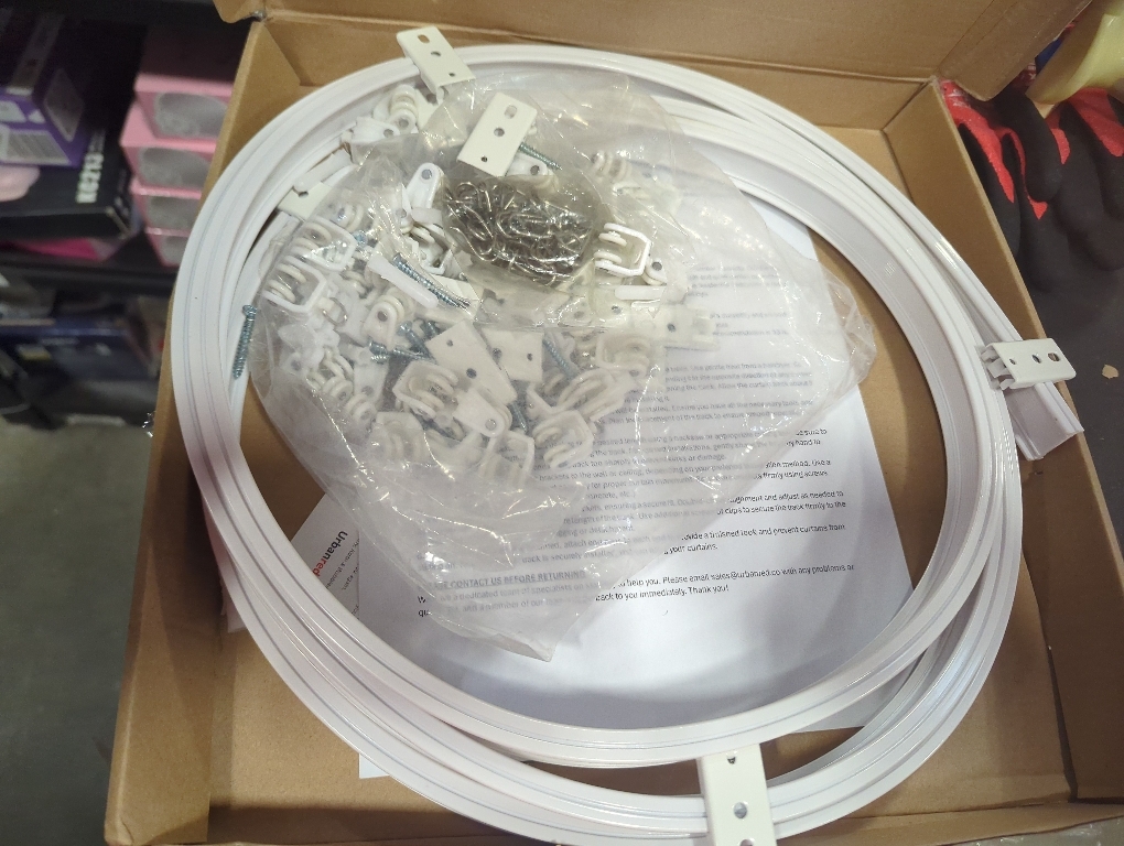 Flexible Bendable Ceiling Curtain Track,   Curved, PVC, Metal, Plastic & Stainless Steel, White, Ceiling Mounted