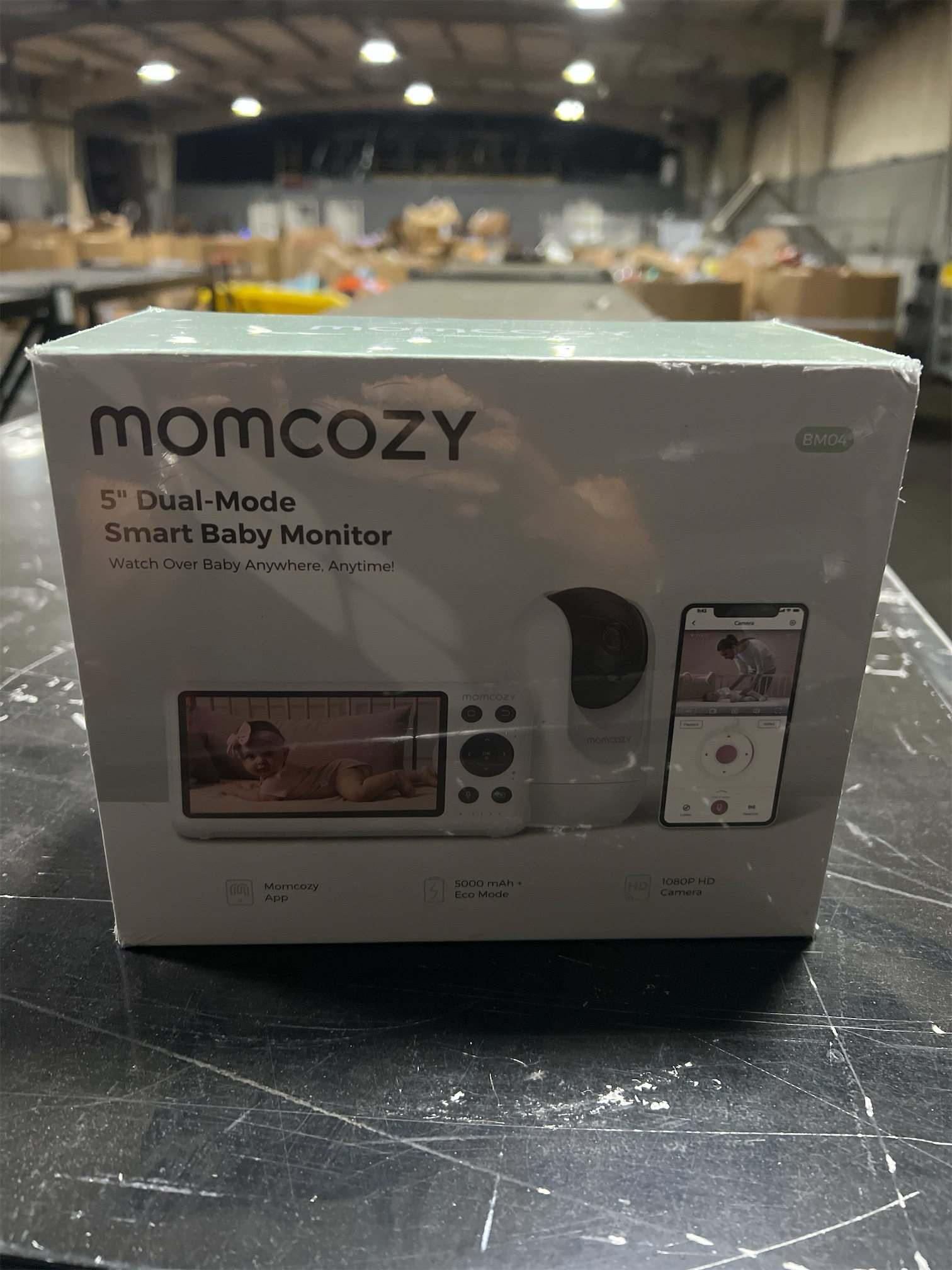 Momcozy Smart WiFi Baby Monitor with Camera and Audio, 5 1080P Screen with Wall Mount, Motion & Cry Detection, Safe Fence,Clear Night Vision, 5000mAh Battery, 2-Way Talk, Photo & Video Recording,BM04